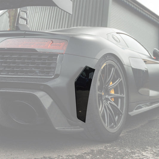 Audi R8 4S Facelift LCI Pre - Preg Carbon Fibre Rear Bumper Canards by TRE (2021 - 2024) - AUTOID - Bumper Inserts & Trim - TRE