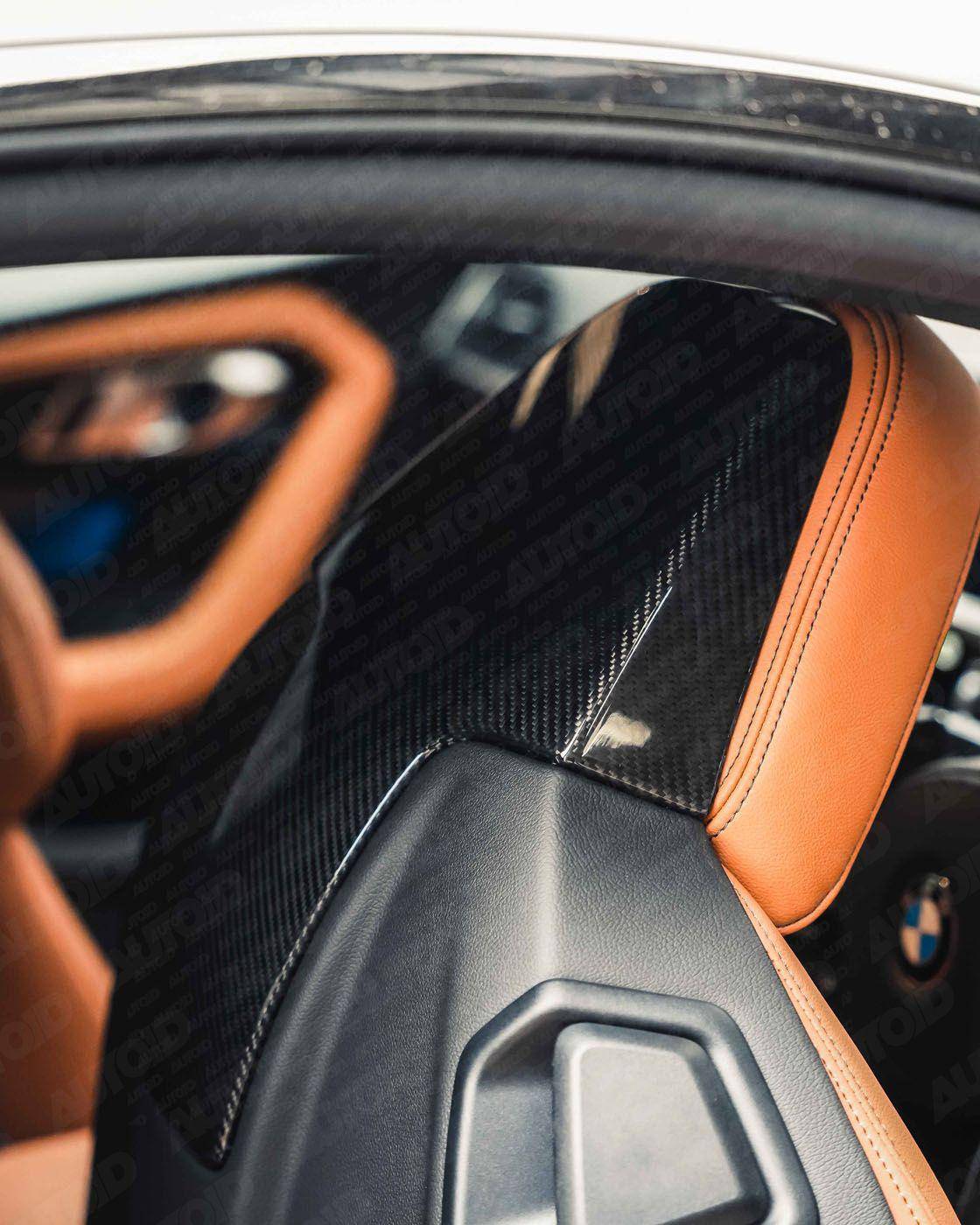 BMW 2 Series G42, M3 G80, M4 G82, M2 G87 Pre - Preg Carbon Fibre Seat Back Cover by TRE (2018+) - AUTOID - Dashboard & Decorative Trim - TRE