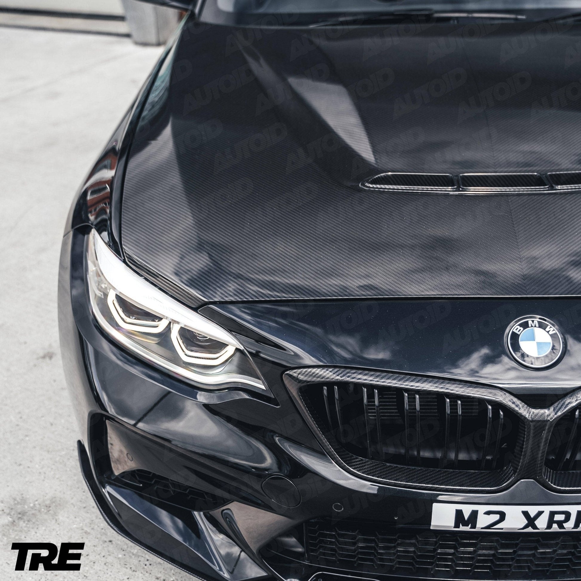 TRE Pre - preg Carbon Fibre Kidney Grille Surround for BMW M2 Competition (2018 - 2021, F87) - AUTOID - Front Grille - TRE