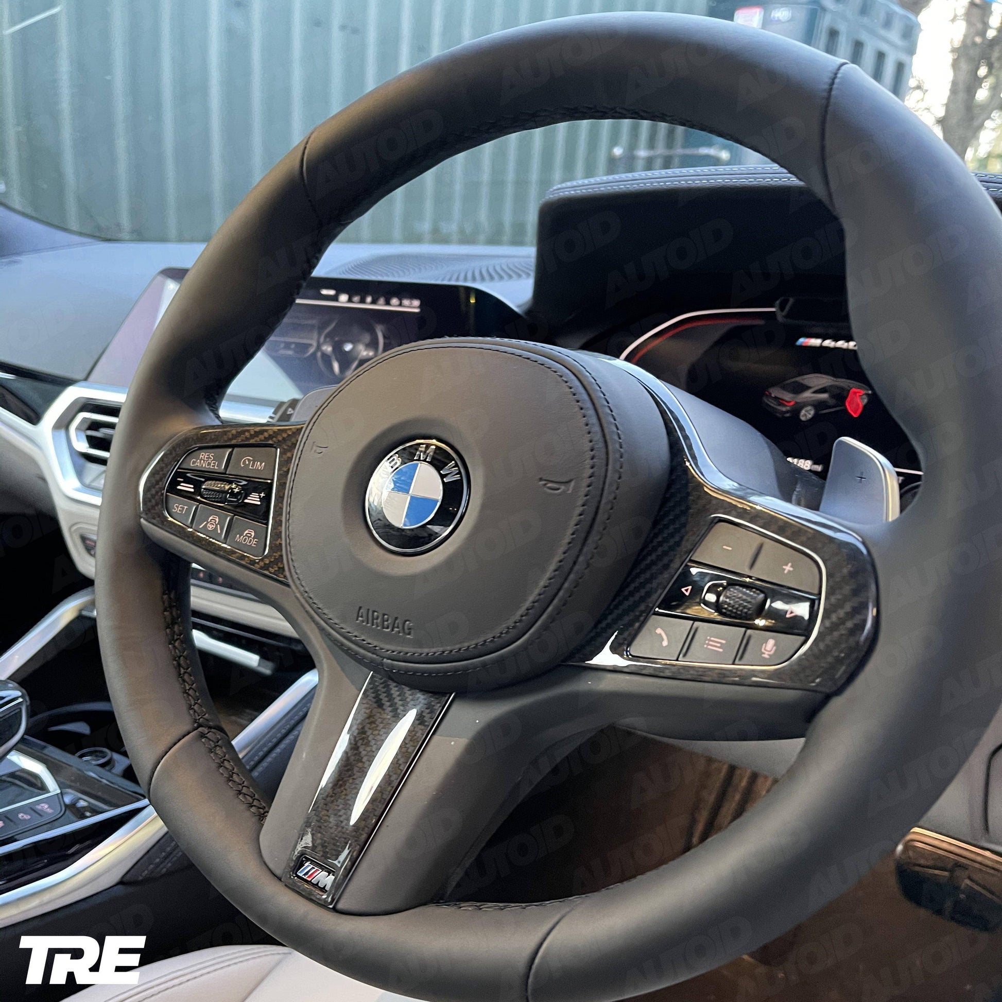 TRE Pre-Preg Carbon Fibre Steering Wheel Trim Accent for BMW M Sport Models (2018+, F40 F44 G20 G21 G42 G30), Steering Wheel Trim, TRE - AUTOID | Premium Automotive Accessories